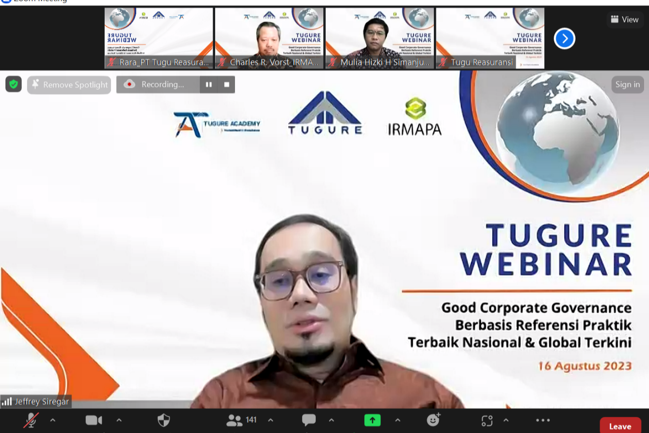 Tugure Webinar: Prinsip GCG Jadi Kunci bagi Usaha Asuransi Berkelanjutan